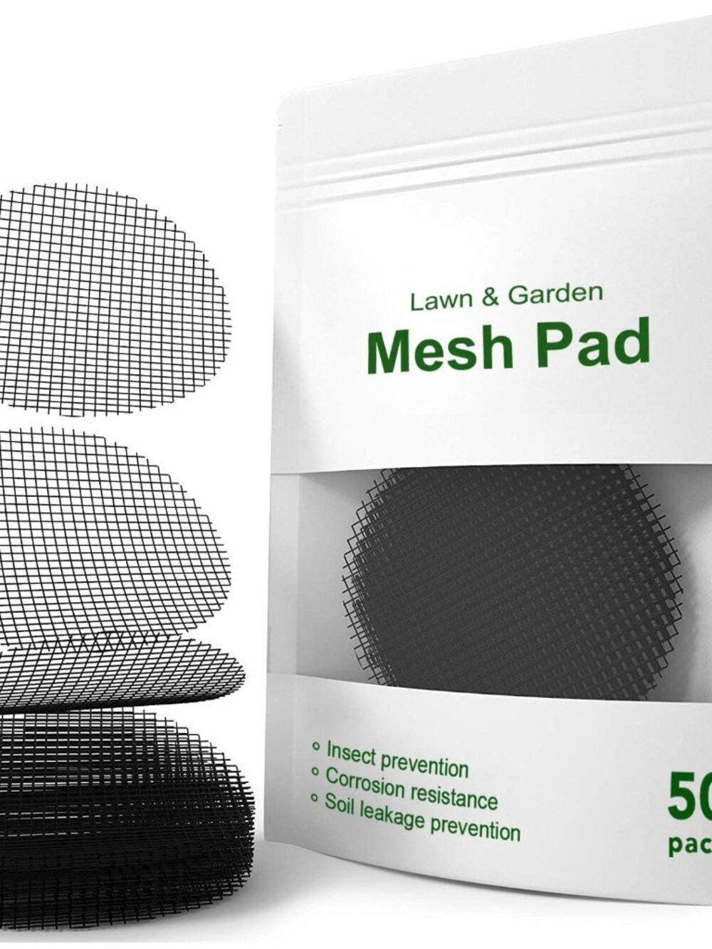 Plant Pot Drainage Hole Mesh Pads, 2-Inch, 50-Pack